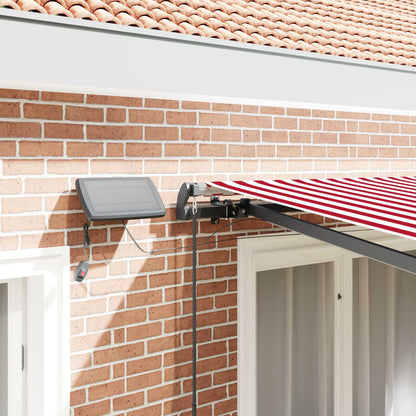 vidaXL Retractable Awning Red and White 350 x 250 cm