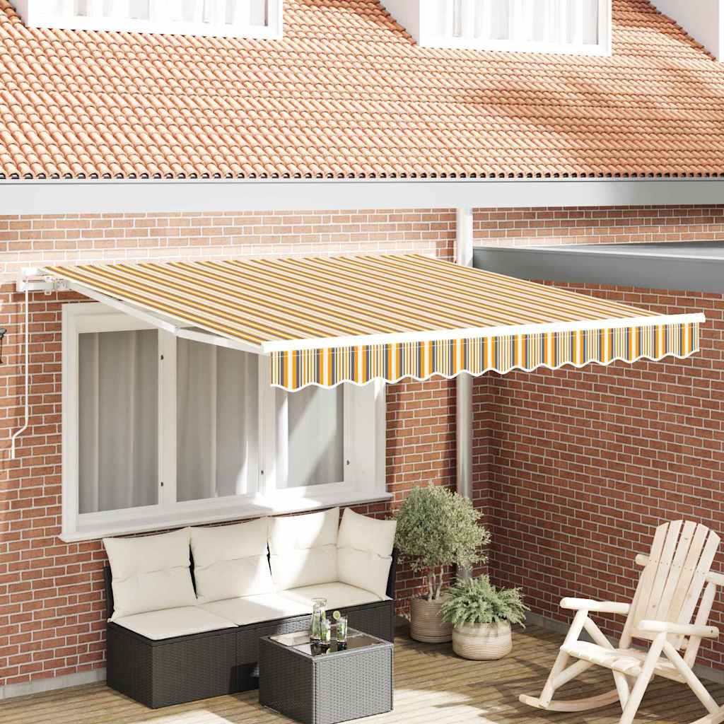 vidaXL Retractable Awning Multicolour 350 x 250 cm
