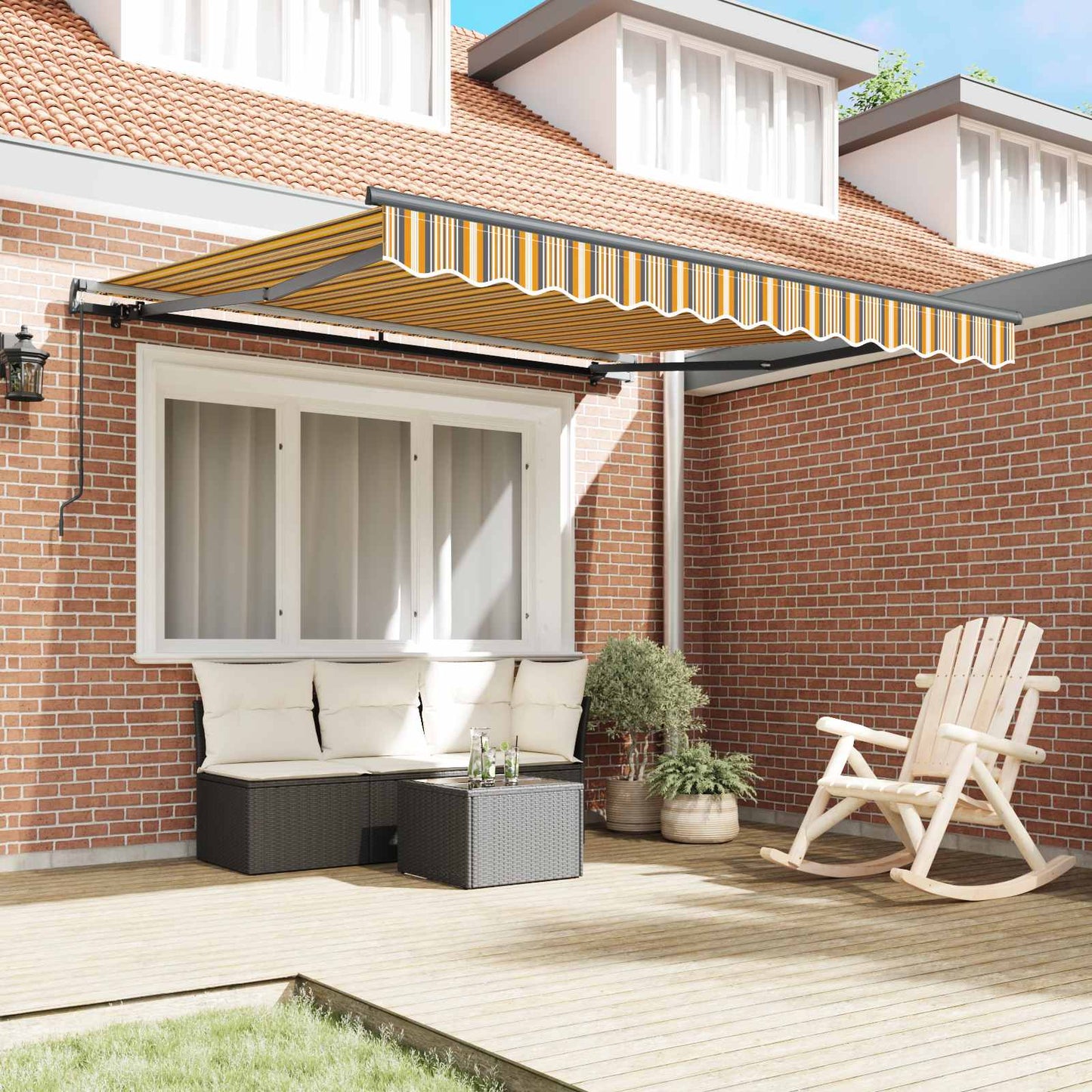 vidaXL Retractable Awning Multicolour 350 x 250 cm