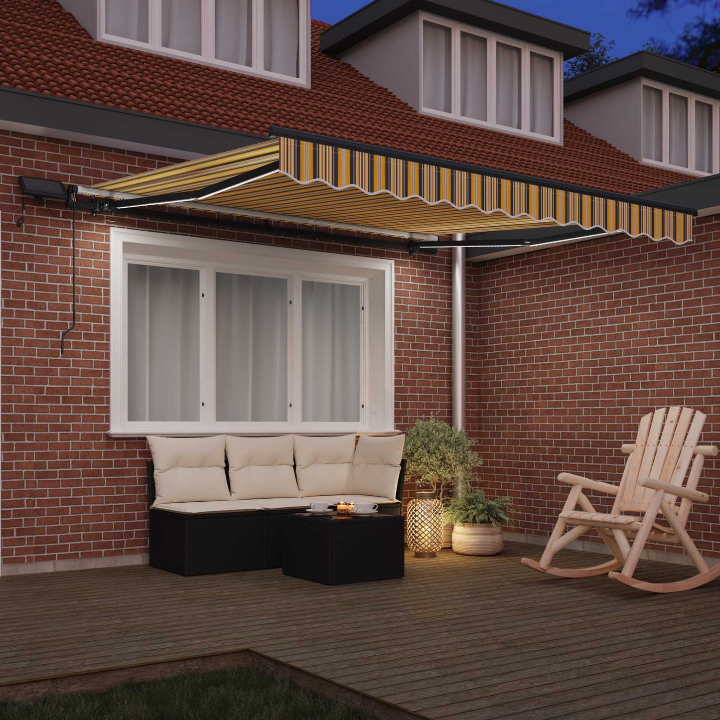 vidaXL Retractable Awning Multicolour 350 x 250 cm