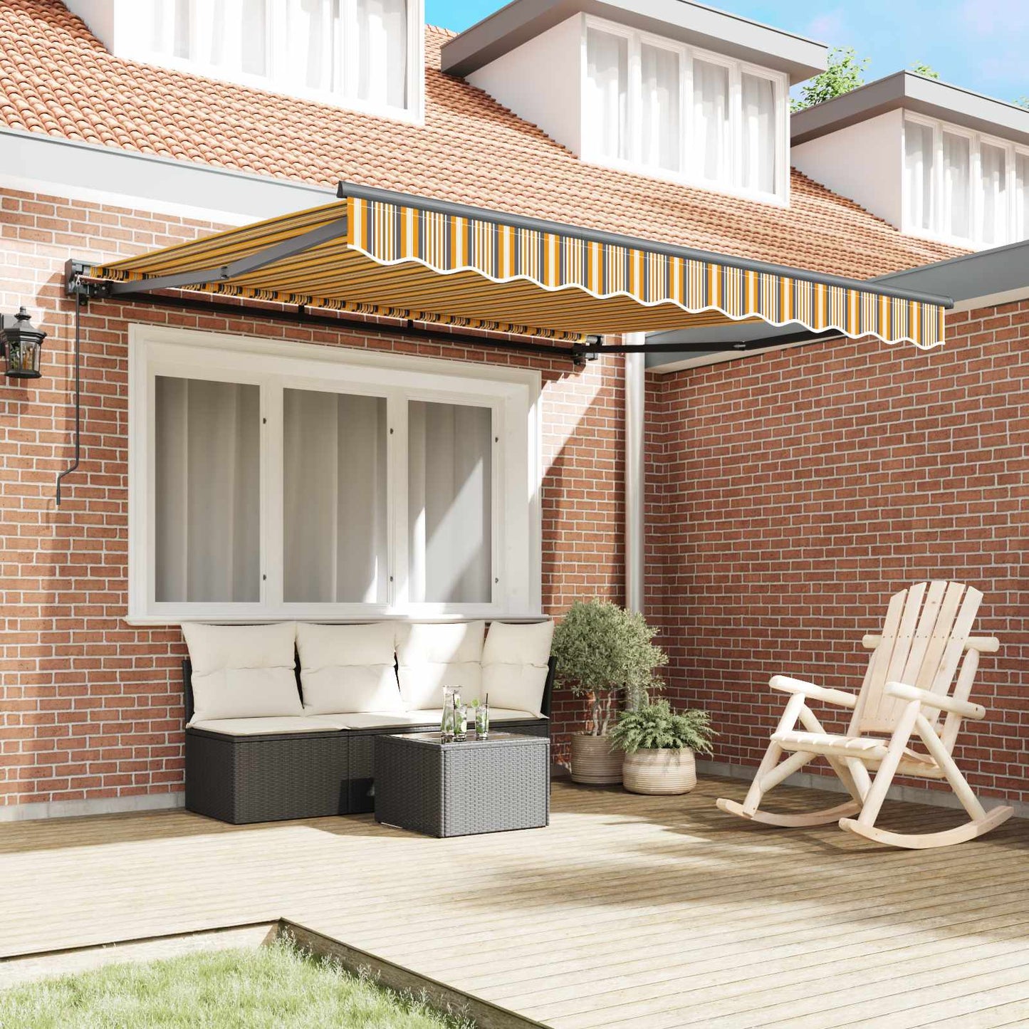vidaXL Awning Frame Yellow and Grey 350 x 250 cm