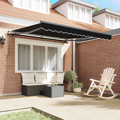 vidaXL Retractable Awning Black 350 x 250 cm Polyester and Aluminium