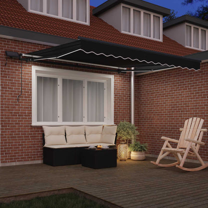 vidaXL Retractable Awning Black 350 x 250 cm Fabric