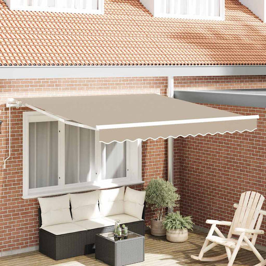 vidaXL Retractable Awning Beige 350 x 250 cm Polyester and Aluminium