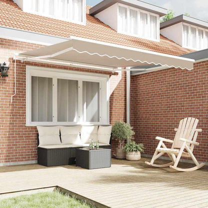 vidaXL Retractable Awning Beige 350 x 250 cm Polyester and Aluminium