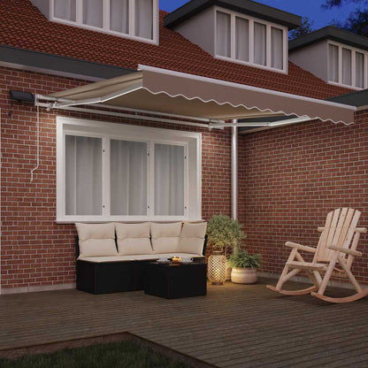 vidaXL Retractable Awning Beige 350 x 250 cm Fabric and Steel