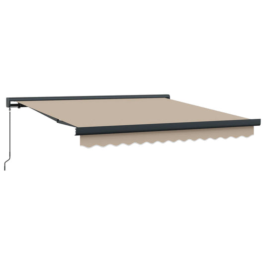 vidaXL Retractable Awning Beige 350 x 250 cm Fabric and Metal