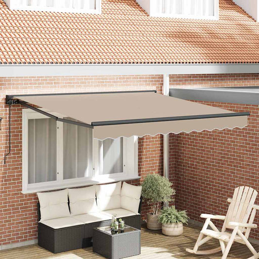 vidaXL Retractable Awning Beige 350 x 250 cm Polyester and Metal