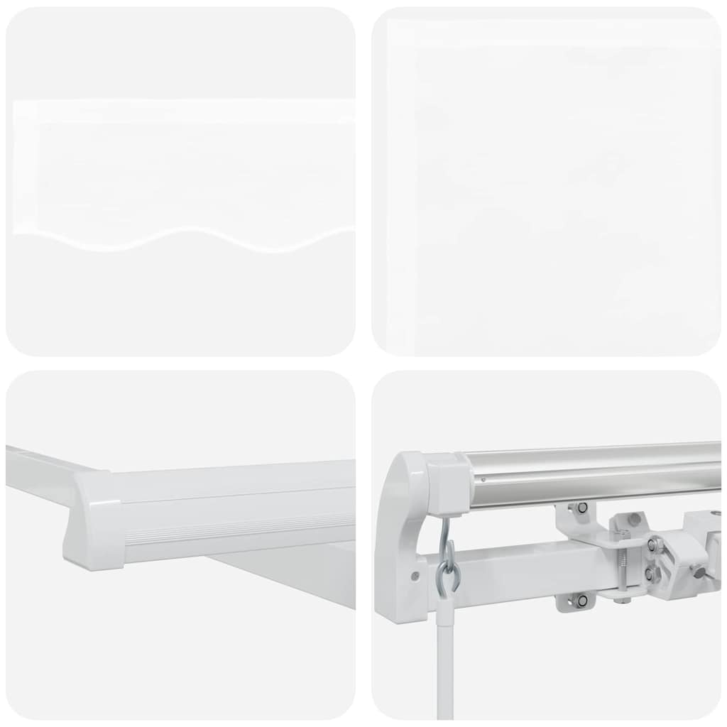vidaXL Retractable Awning White 350 x 250 cm Polyester and Aluminium