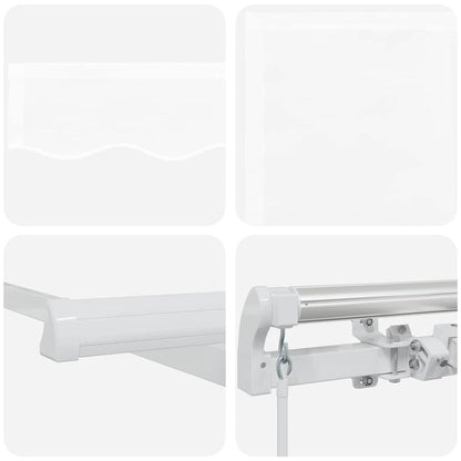 vidaXL Retractable Awning White 350 x 250 cm Polyester and Aluminium
