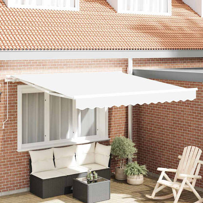 vidaXL Retractable Awning White 350 x 250 cm Polyester and Aluminium