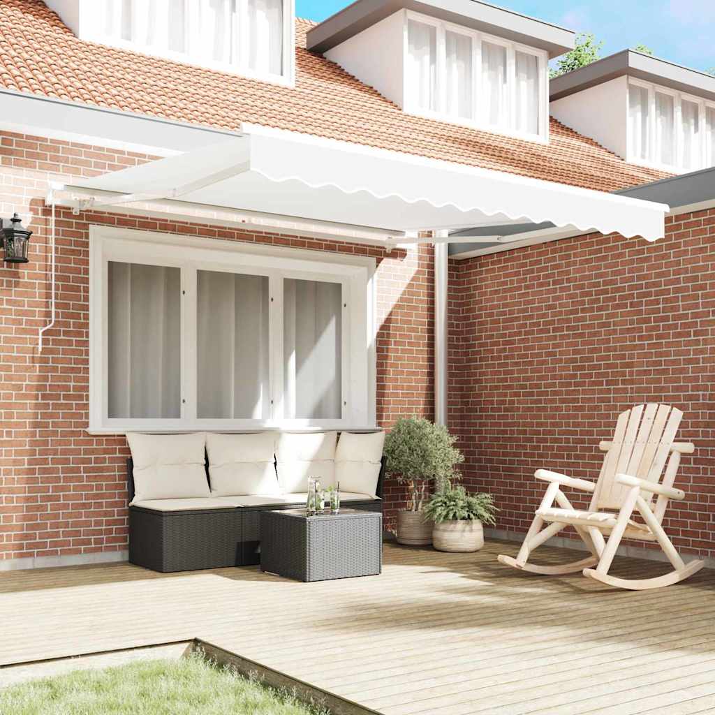 vidaXL Retractable Awning White 350 x 250 cm Polyester and Aluminium