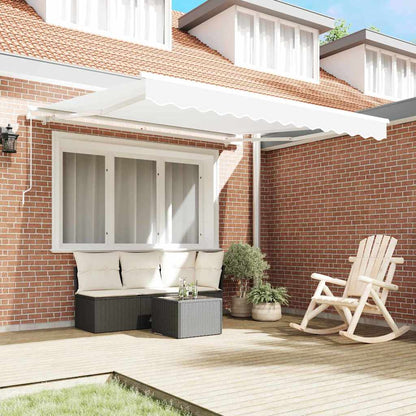 vidaXL Retractable Awning White 350 x 250 cm Polyester and Aluminium