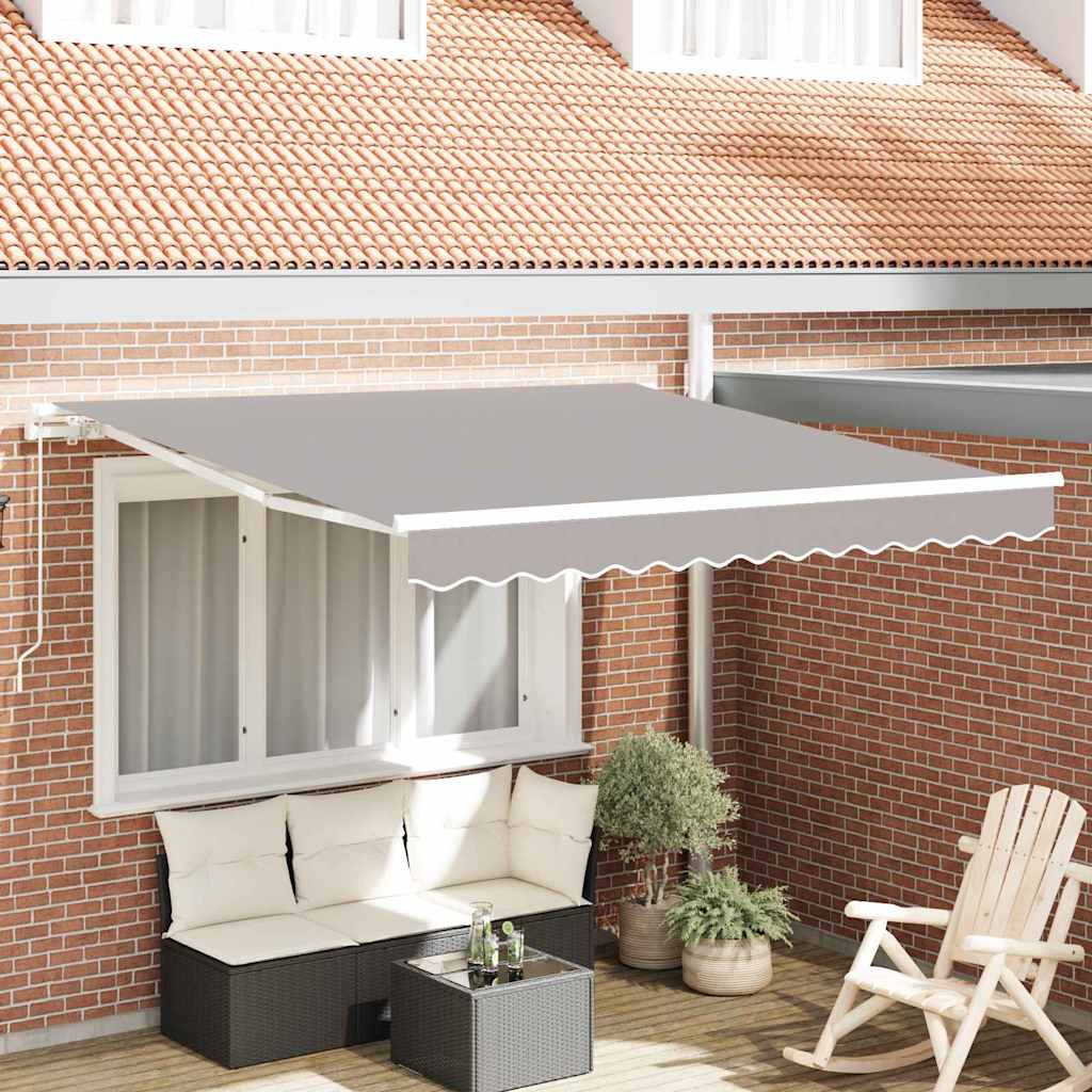 vidaXL Retractable Awning Light Grey 350 x 250 cm