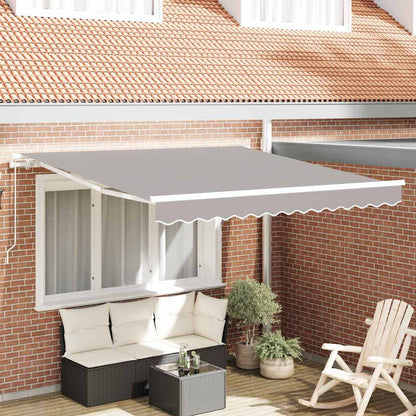 vidaXL Retractable Awning Light Grey 350 x 250 cm