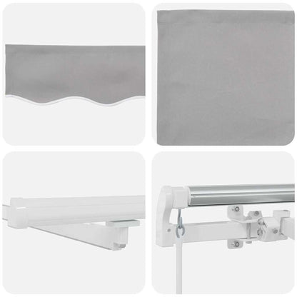 vidaXL Retractable Awning Light Grey 350 x 250 cm Fabric and Aluminium