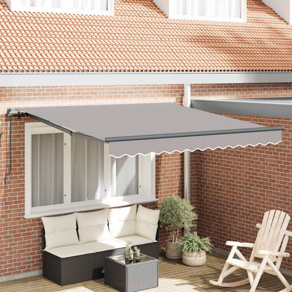 vidaXL Retractable Awning Light Grey 350 x 250 cm