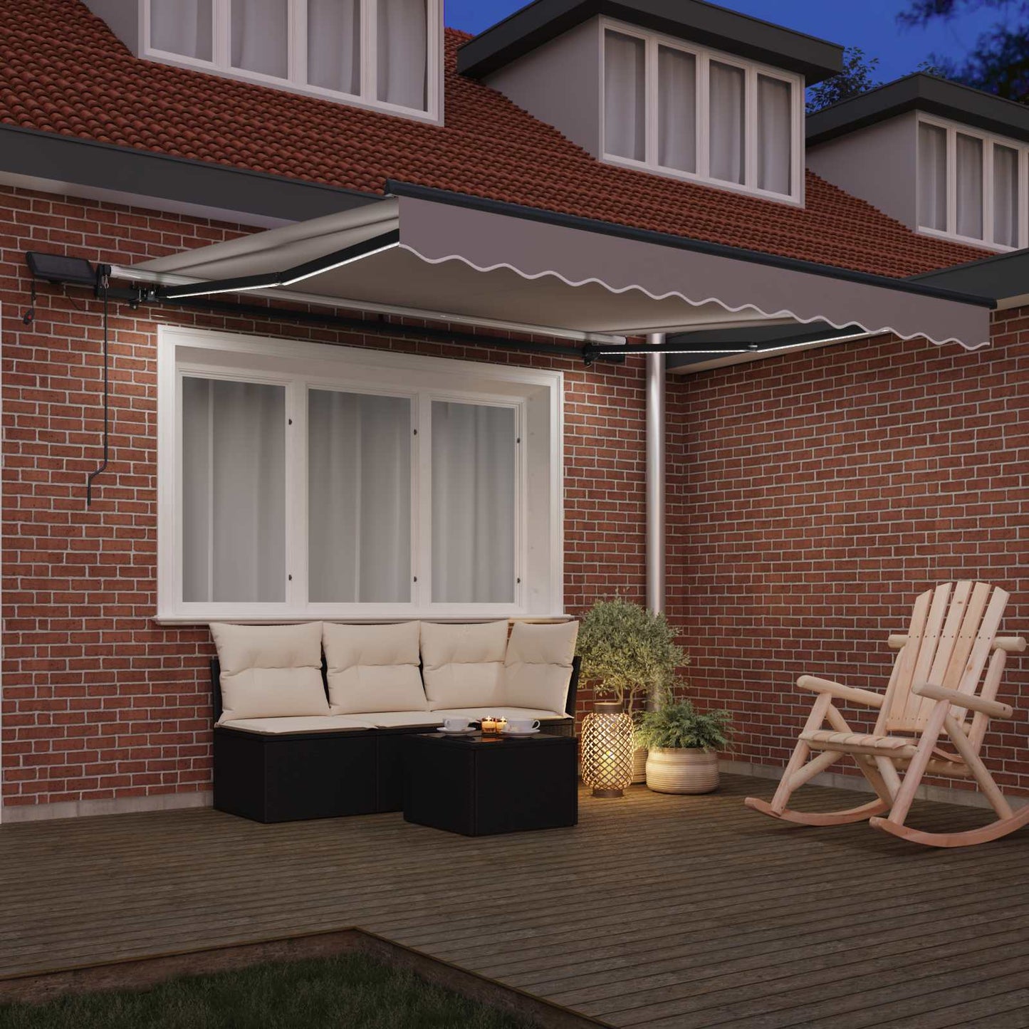 vidaXL Retractable Awning Light Grey 350 x 250 cm Fabric and Aluminium