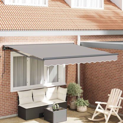 vidaXL Awning Frame Light Grey 350 x 250 cm Polyester with PU coating