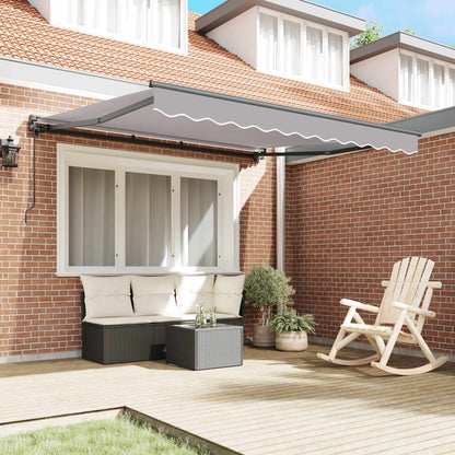 vidaXL Awning Frame Light Grey 350 x 250 cm Polyester with PU coating