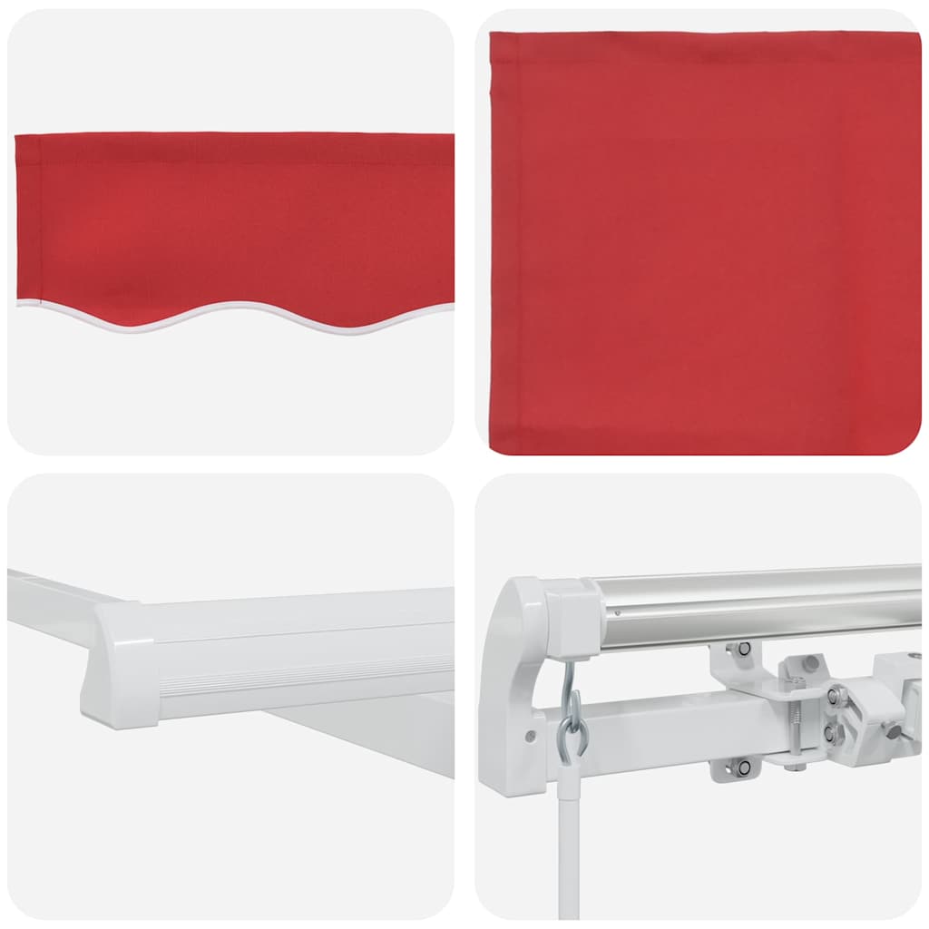 vidaXL Retractable Awning Red 350 x 250 cm Polyester and Aluminium
