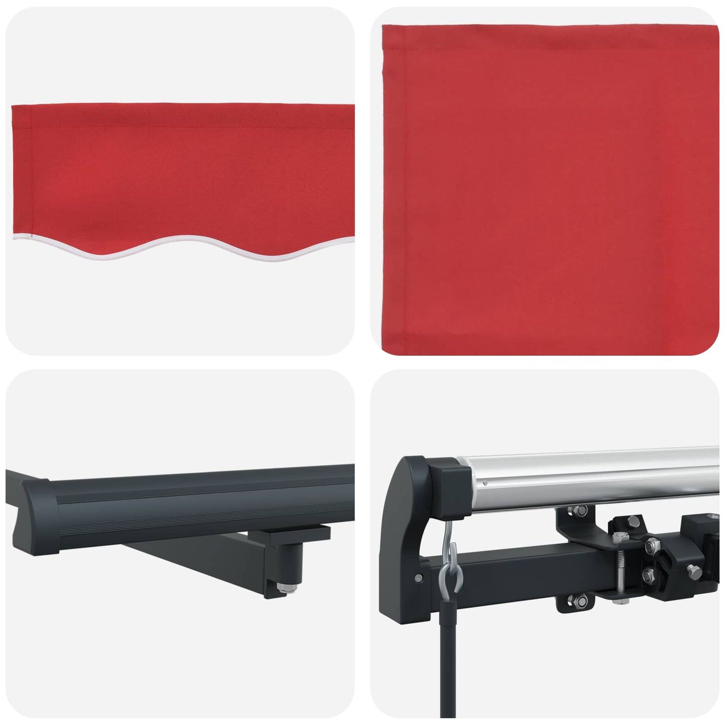 vidaXL Retractable Awning Red 350 x 250 cm Polyester and Aluminium