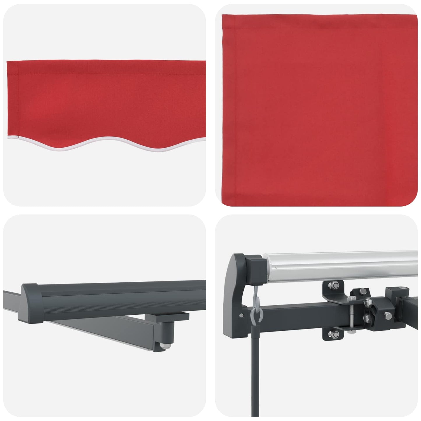 vidaXL Retractable Awning Red 350 x 250 cm Fabric