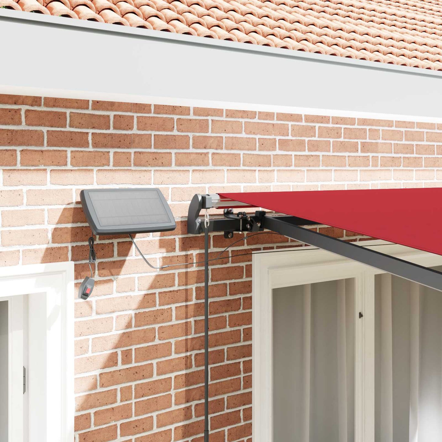 vidaXL Retractable Awning Red 350 x 250 cm Fabric