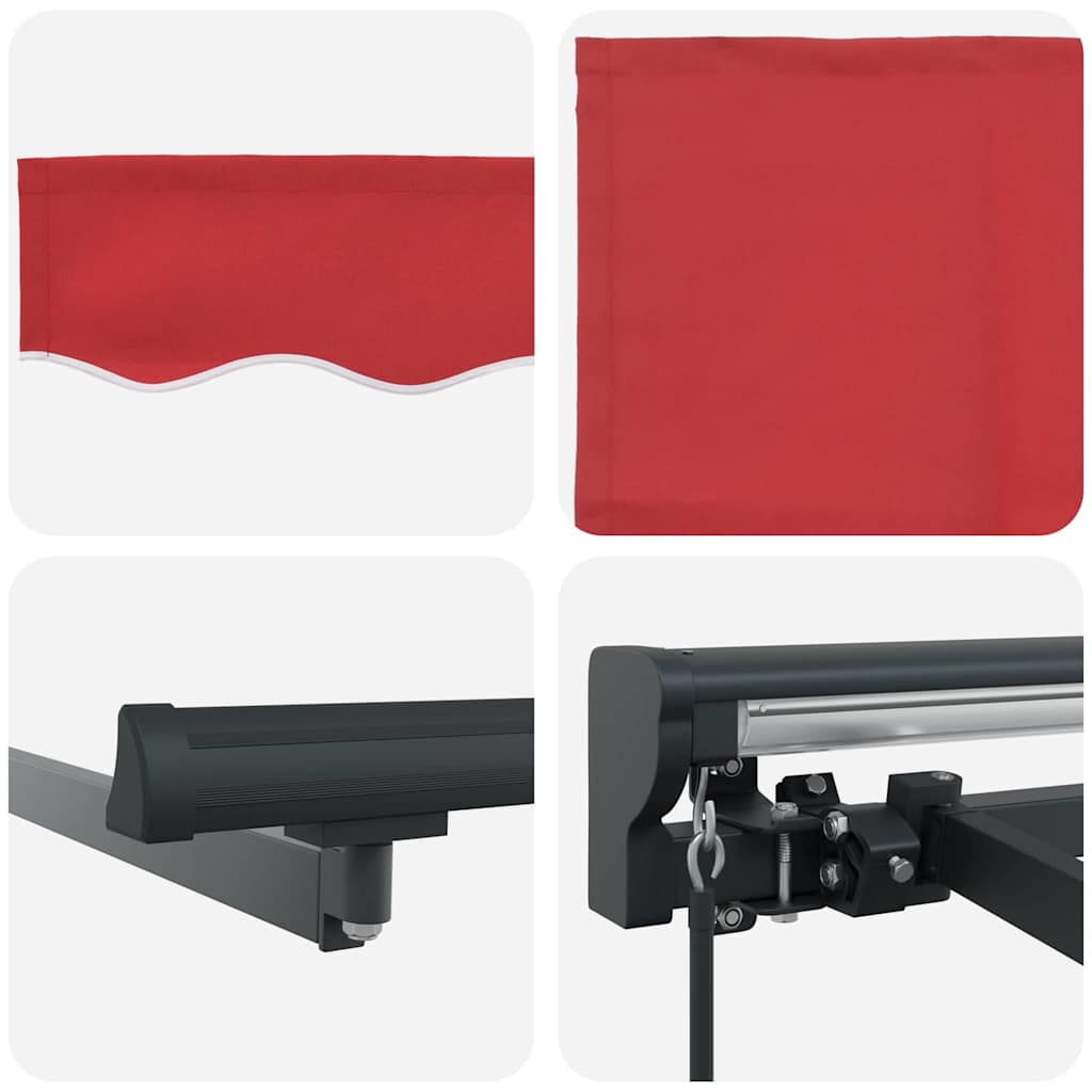 vidaXL Awning Frame Red 350 x 250 cm Polyester with PU coating