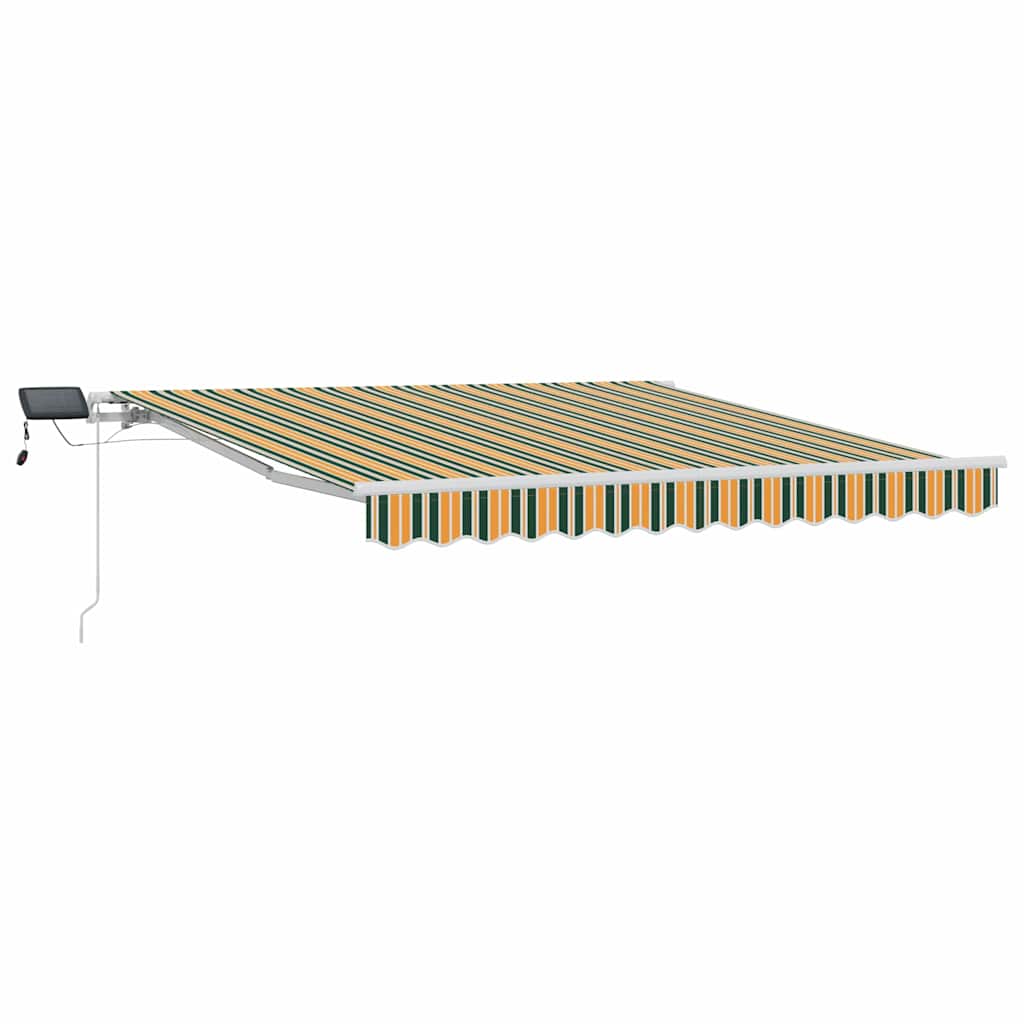 vidaXL Retractable Awning Green and yellow 350 x 250 cm