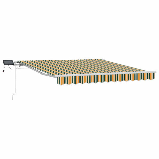 vidaXL Retractable Awning Green and yellow 350 x 250 cm