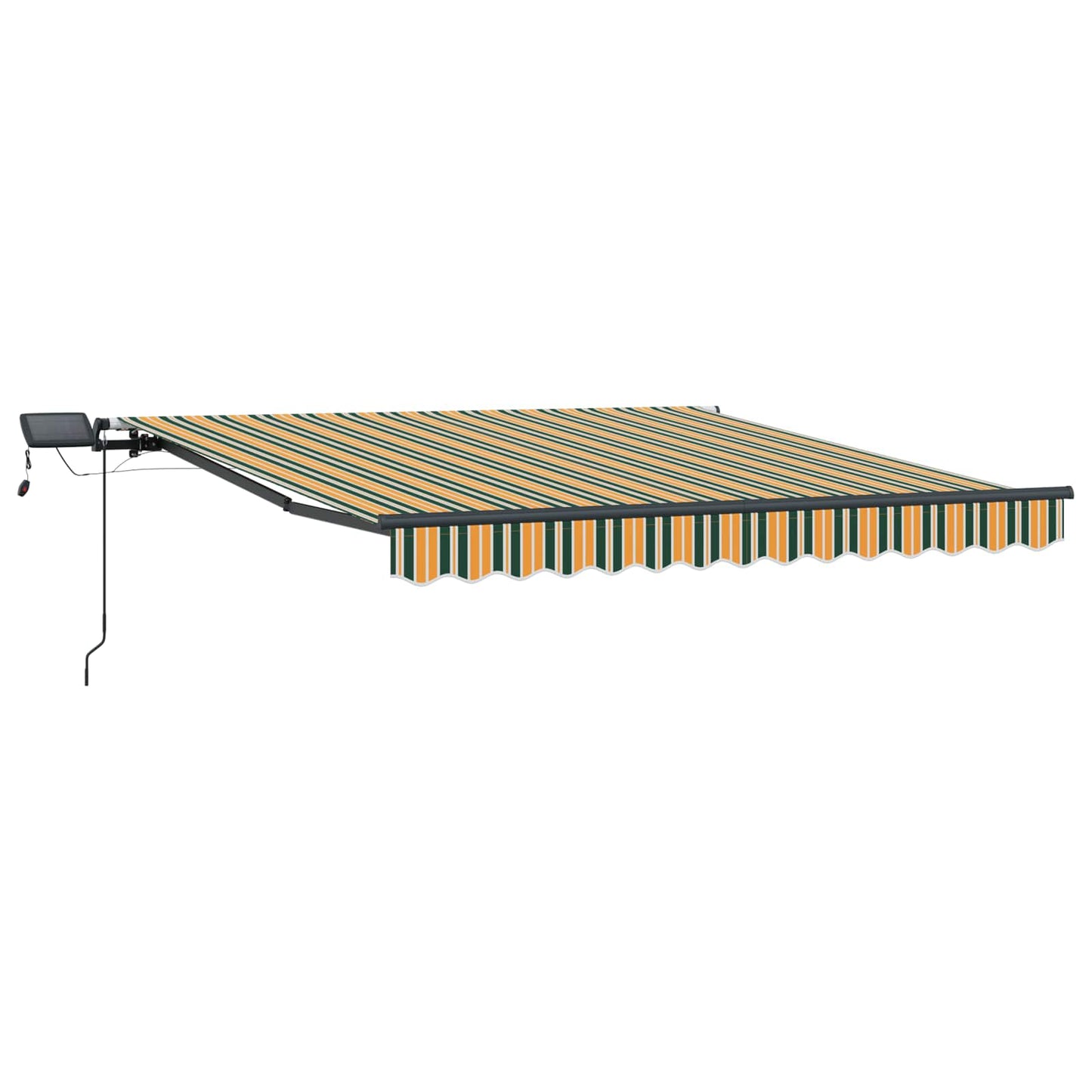 vidaXL Retractable Awning Green and yellow 350 x 250 cm