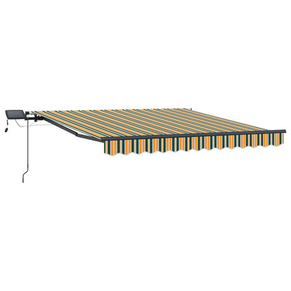 vidaXL Retractable Awning Green and yellow 350 x 250 cm