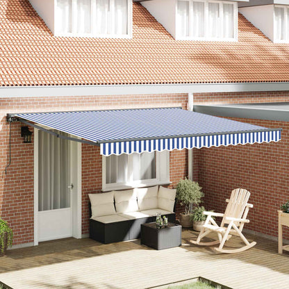 vidaXL Awning Frame Blue and White 400 x 300 cm