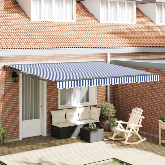 vidaXL Awning Frame Blue and White 400 x 300 cm