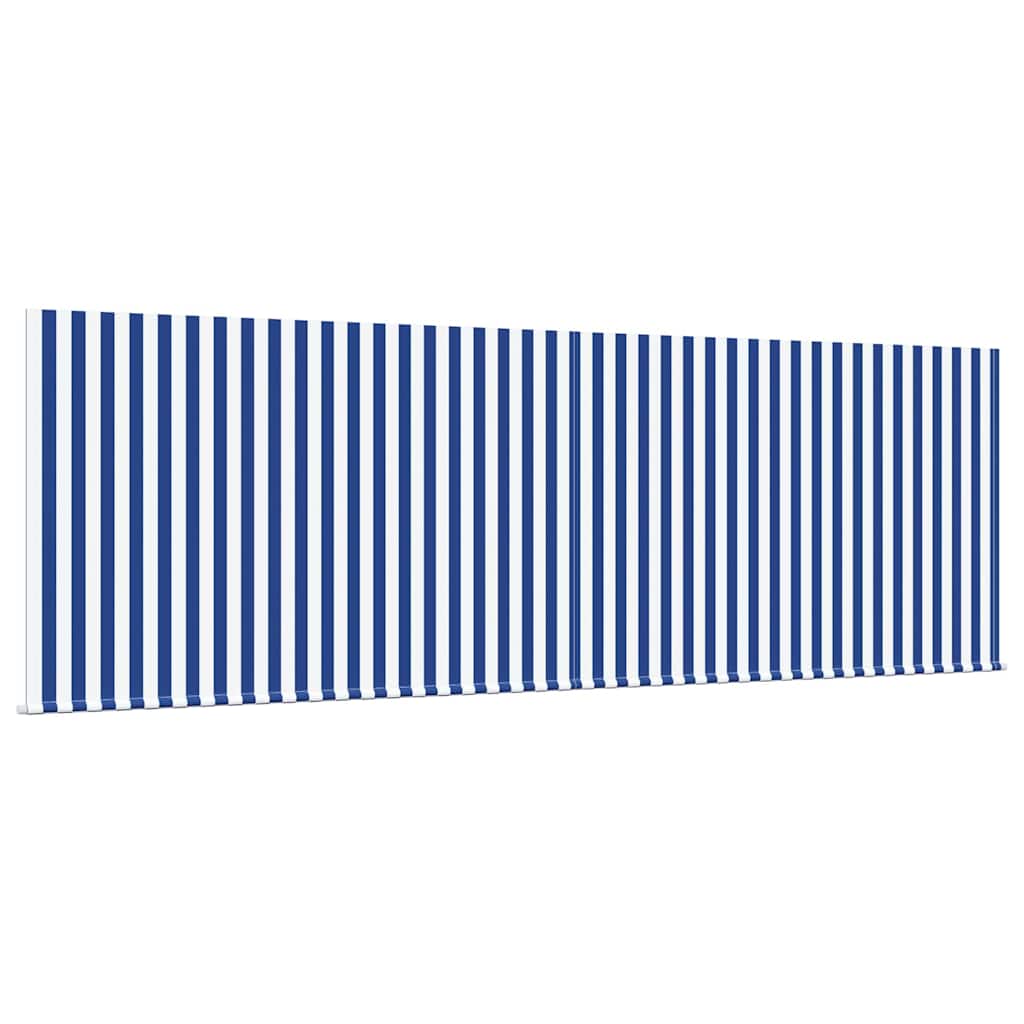 vidaXL Retractable Awning Manual Blue and White 400 x 300 cm