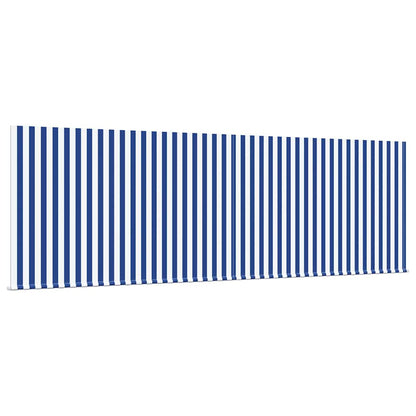 vidaXL Retractable Awning Manual Blue and White 400 x 300 cm