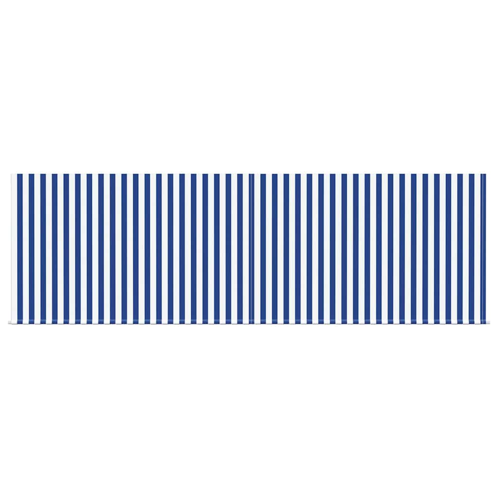 vidaXL Retractable Awning Manual Blue and White 400 x 300 cm