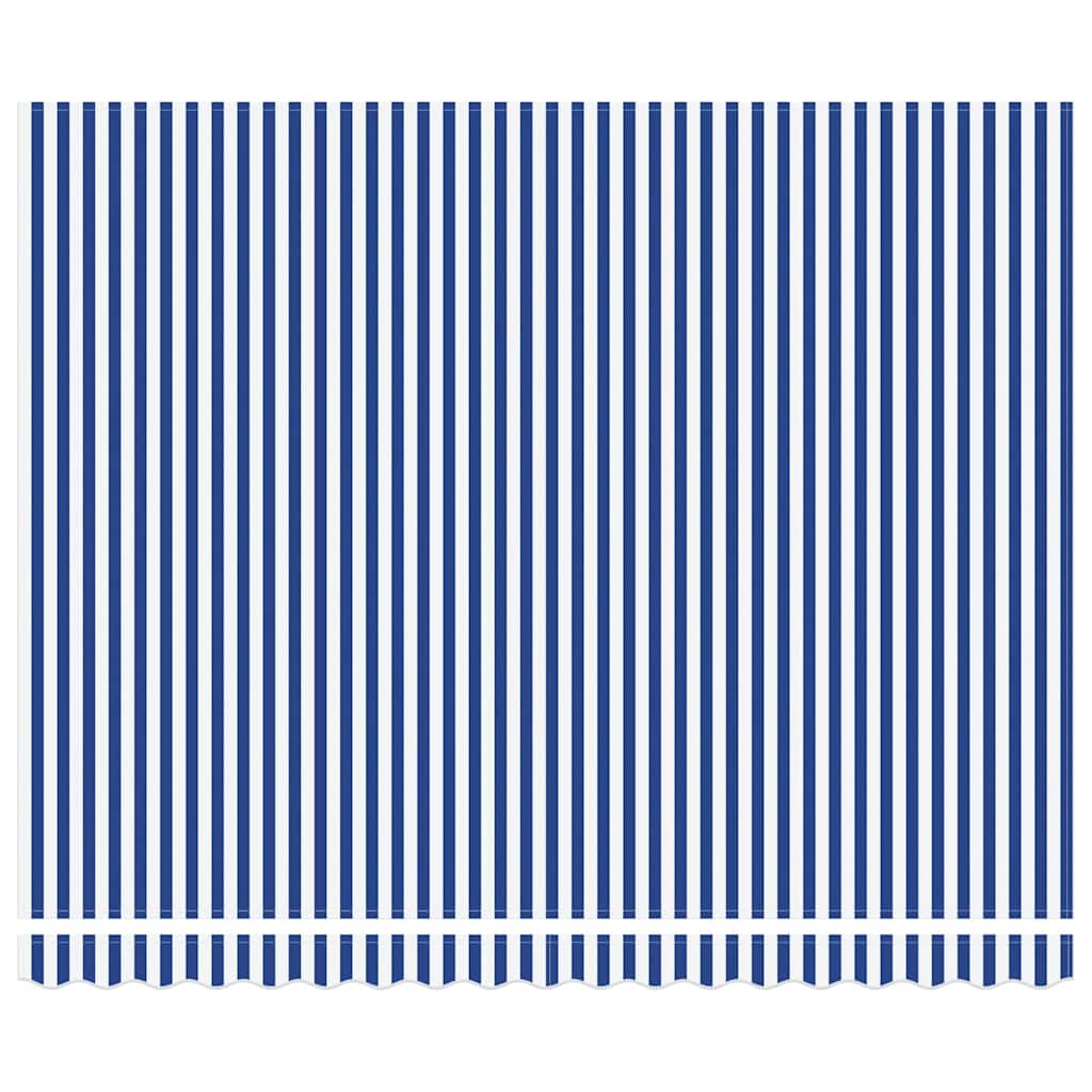 vidaXL Retractable Awning Manual Blue and White 400 x 300 cm