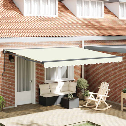 vidaXL Awning Frame Cream 400 x 300 cm Polyester with PU coating