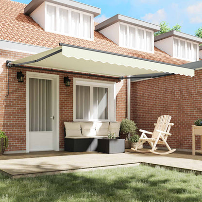 vidaXL Awning Frame Cream 400 x 300 cm Polyester with PU coating