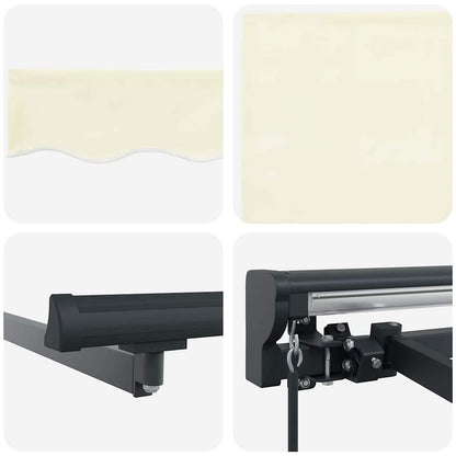 vidaXL Retractable Awning Cream 400 x 300 cm Polyester and Aluminium