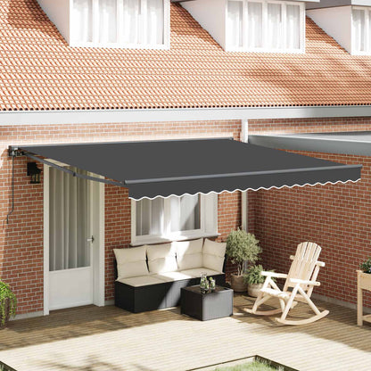 vidaXL Awning Frame Anthracite 400 x 300 cm Polyester with PU coating