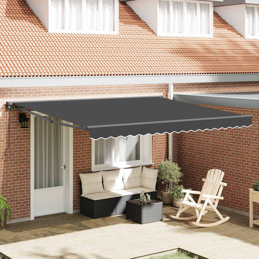 vidaXL Awning Frame Anthracite 400 x 300 cm Polyester with PU coating