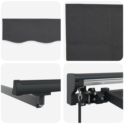 vidaXL Retractable Awning Manual Anthracite 400 x 300 cm