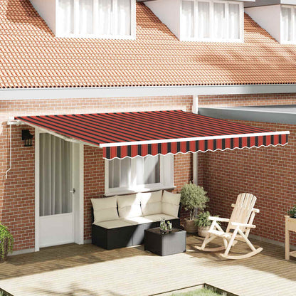 vidaXL Retractable Awning Orange and Brown 400 x 300 cm