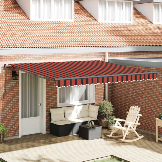 vidaXL Retractable Awning Orange and brown 400 x 300 cm
