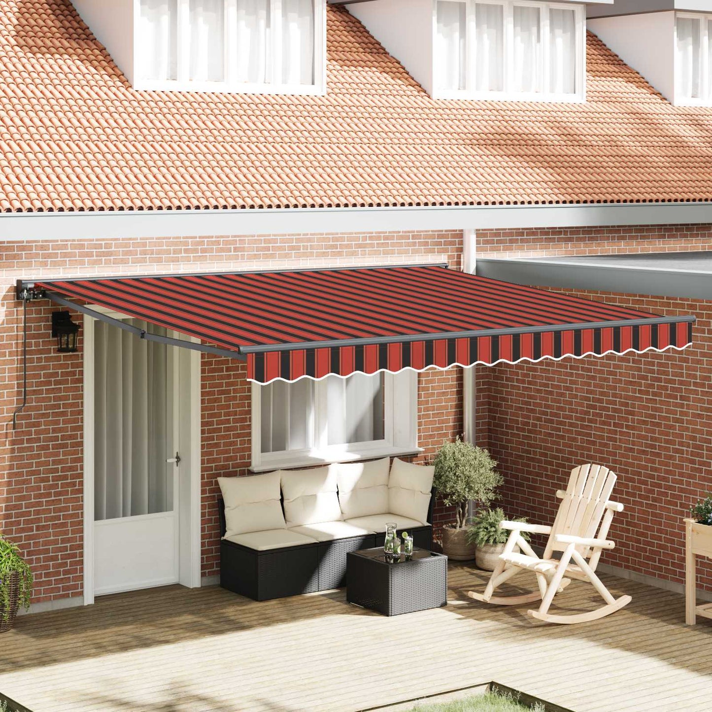 vidaXL Awning Frame Orange and Black 400 x 300 cm