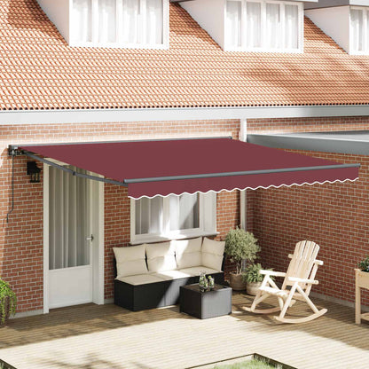 vidaXL Awning Frame Burgundy 400 x 300 cm Polyester with PU coating