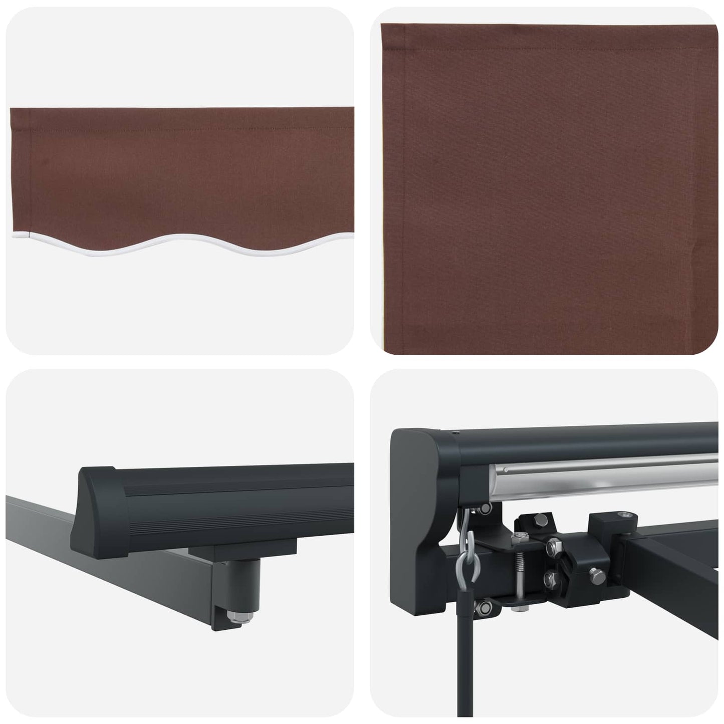 vidaXL Awning Frame Brown 400 x 300 cm Polyester with PU coating